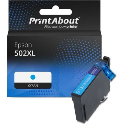 PrintAbout Inktcartridge 502XL (C13T02W24010) Cyaan Hoge capaciteit geschikt voor Epson