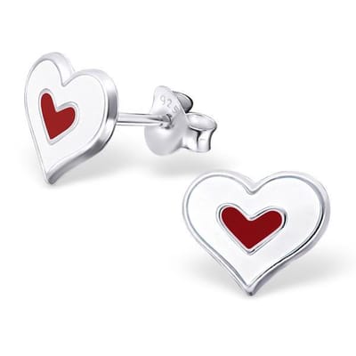 Princess Oorbellen Bassan - 925 Zilver E-coating - Hartje - 8x9mm
