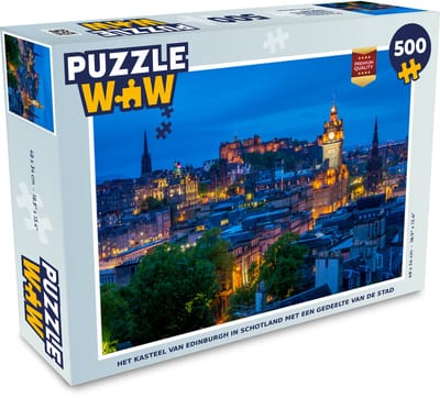 Puzzel Kasteel - Licht - Nacht - Edinburgh - Legpuzzel - Puzzel 500 stukjes