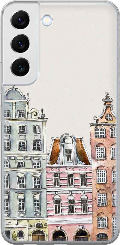 Leuke Telefoonhoesjes - Hoesje geschikt voor Samsung Galaxy S22+ - Grachtenpandjes - Soft case - TPU - Print / Illustratie - Multi