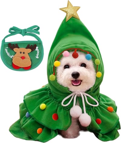 Kerstkostuum voor Honden met Elchtowel, Ideaal voor Kleine Honden en Puppies, Perfect voor Cosplay en Feestjes
