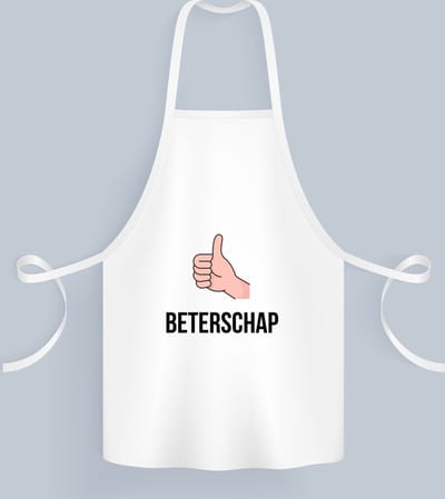 Akyol - beterschap duimpje omhoog Keukenschort - Beterschap - iemand die ziek is of iets gebroken heeft - ziek - koorts - snel beter worden - cadeau - beterschap cadeau - kado - gift - geschenk - 82 bij 71 cm