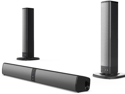 Soundbar Luidspreker - Home Audio - Thuisbioscoop Ervaring - 2-in-1 Afneembaar Design - 2.0 Kanaal - Zwart