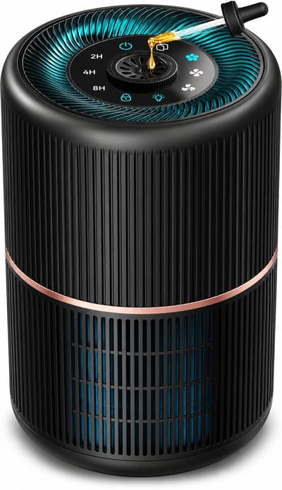 Luchtreiniger HEPA H13 4-fasen filter - aromatherapie - 99.97% filtratie - 35m2 - 25dB - timer - zwa
