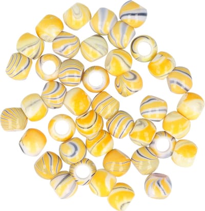 Haarsoires Haarspeld Haarkralen 1cm - Marmer Patroon - Geel - Set van 30Haar Kralen voor Vlechten & Haarversiering - Hair Beads