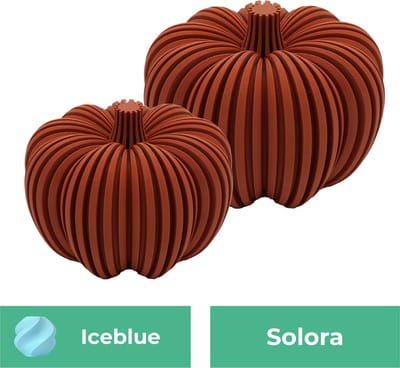 Solora pompoen beeld set – Decoratief beeld - IJsblauw - 3d geprinte beeld – Herfst woondecoratie - 10CM & 12.5CM
