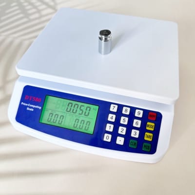 GELLDG Elektronische weegschaal - Grote keukenweegschaal met LCD-scherm - Fruitweegschaal met stuk-telfunctie - Weegschaal met hoge precisie - Maximaal gewicht 30 kg