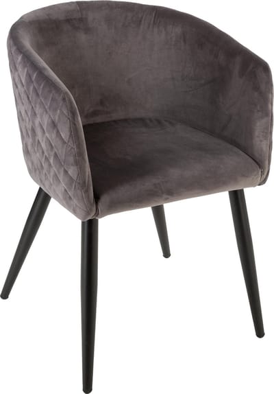 Grijze Velours Eetkamerstoel - Atmosphera Créateur d'intérieur
