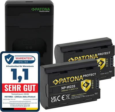 Protect 2X accu NP-W235 (2600mAh) met NTC-sensor en V1 behuizing - PD Performance USB-oplader 161888