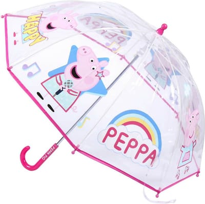 Disney Peppa Pig paraplu - transparant/roze - D71 cm - voor kinderen