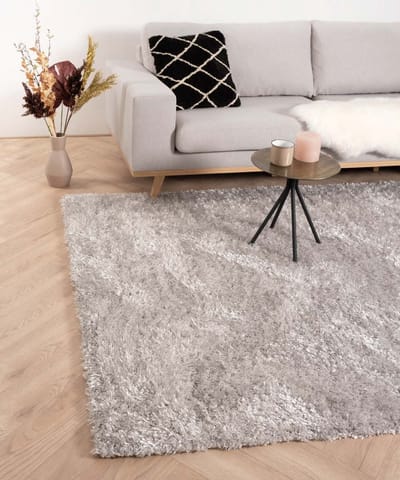 Hoogpolig vloerkleed velours Posh - lichtzilver 80x150