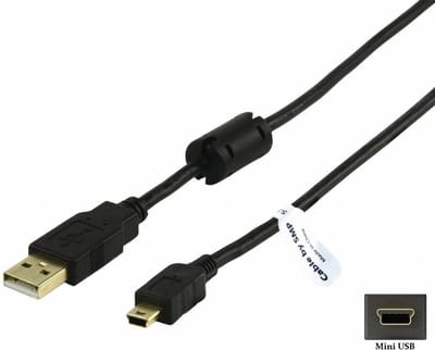 OneOne 1,8m Mini USB kabel. Extra sterke laadkabel. Stevig oplaadkabel snoer past op Canon Legria HV10, HV20, HV20 HDV, HV30, HV30 HDV, HV40, HV40 HDV, HG10, HG20, HG21, HR10, HR10 DVD, Legria Mini, Mini X