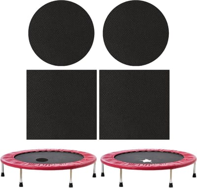 Trampoline Reparatieset met Zelfklevende Nylon Patches voor Vierkante en Ronde Matten, Ideaal voor Gaten en Scheuren in Trampolines, Inclusief 4 Stuks