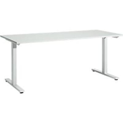 Schäfer Shop  Select Start Off bureautafel, T-poot, rechthoekig, staal/hout, B 1800 x D 800 x H 735 mm, lichtgrijs