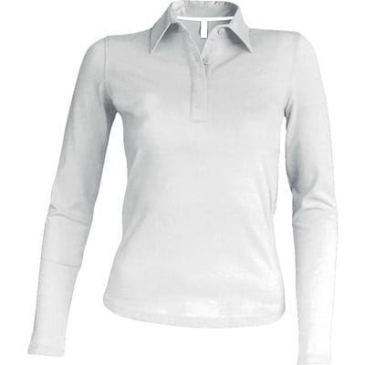 Kariban Damespolo lange mouwen K244 - White - XXL