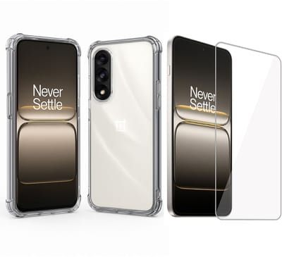 ChiGuard Hoesje & Screenprotector geschikt voor OnePlus Nord 5 Hoesje Screenprotector - Gehard Glas Cover + Shock Proof Case - Transparant