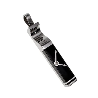 Lange Hanger met Elegante Klokdetails, Gepolijst RVS – Unisex