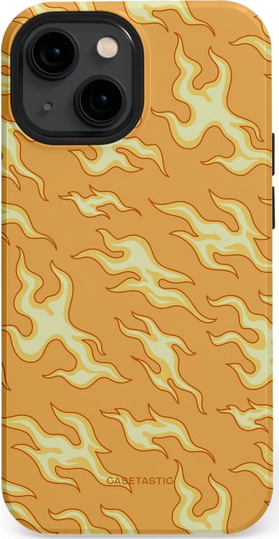 Casetastic Hoesje Geschikt voor Apple iPhone 13 Mini Magsafe - Stijlvolle Beschermende Duo-layer Case - Vlammen van passie