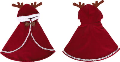 Nobleza Kerstkleding voor Hond/Kat - Kerst mantel - Kerstkostuum voor dieren - L - 30cm - Rood