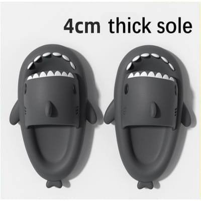 Man Vrouwen Shark Slippers Zomer Thuis Antislip Effen Kleur Paar Ouders Outdoor Cool Indoor Huishoudelijke Grappige Slippers 44-45 zwart