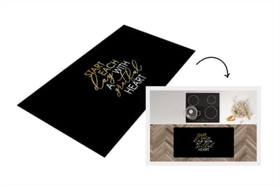 Keukenloper - Loper keuken - Quotes - Heart - Goud - Wit - 120x60 cm - Keukenloper vinyl