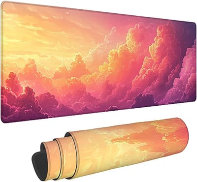 Bureauonderlegger - XXL Muismat - Gaming Kantoor Thuis - Antislip Genaaide Randen - 160x80cm - Hemelsroze