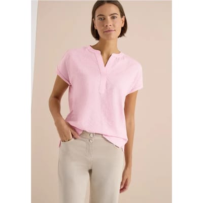 Blouse met overhangende schouders in seersucker kwaliteit