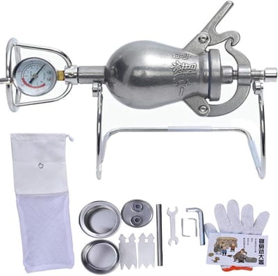 Popcorn Machine - Handmatige Popper - Thuis Films Kijken - Traditioneel Ontwerp - 368ml - Zilver