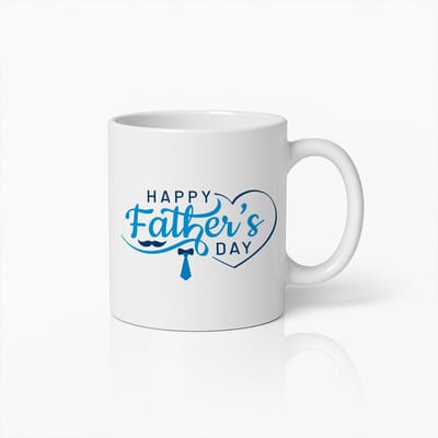 Happy Father’s Day Mok 330ml | Koffiebeker met Hart & Stropdas Ontwerp | Ideaal Cadeau voor Vaderdag of Verjaardag