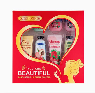 Handcrème & Mini Lippenbalsem Cadeau Set – 8-Delig – Droge Handen Lippen Verzorgend & Hydraterend – Perfect Cadeauset - Giftset Geschenkset- Anti-droogheid