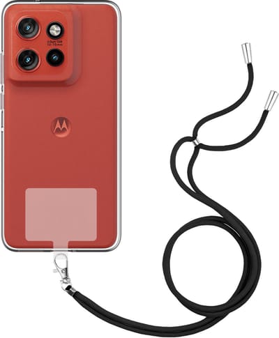 Cazy hoesje met koord geschikt voor Motorola Edge 60 Neo Hoesje met Koord - Flexibele Case - Transparant