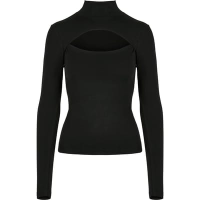 Urban Classics - CutOut Turtleneck Longsleeve top - 2XL - Zwart