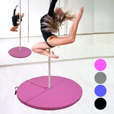 TRUTZHOLM - Pole Dance Valmat - 5 cm Dik - Ø 120 cm - Roze - Opvouwbare Paaldansmat - Professionele Beschermmat