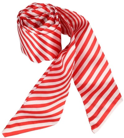 Haarsoires Haarband Haarsjaaltje 180cm - Gestreept Patroon - Rood Wit - Haarlint - Haaraccessoire Sjaaltje - Perfect om te Wikkelen of te Knopen