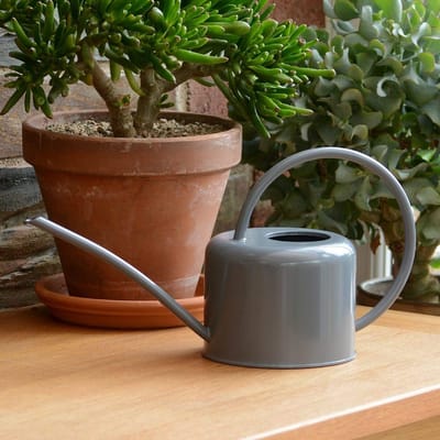 Kleine gieter voor binnenplanten 1,1 liter verzinkt staal modern design
