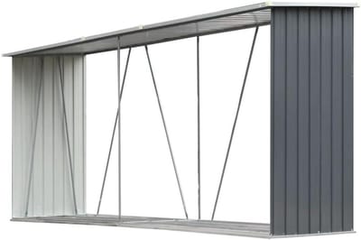 Houtopslag Buiten - Houtopslag Schuur - Droog Houden Brandhout - Gegalvaniseerd Staal Frame - 330 x 84 x 152 cm