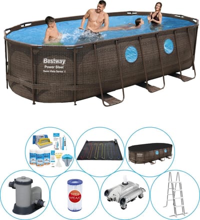 Power Steel Swim Vista OVAAL 549x274x122 cm - Zwembad Bundel