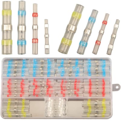 EXCITAT Soldeerconnectoren - Krimpkousdraadverbinders - Krimpkous elektrische krimpklemmen - Kabelconnectoren - 4 maten - 150 stuks