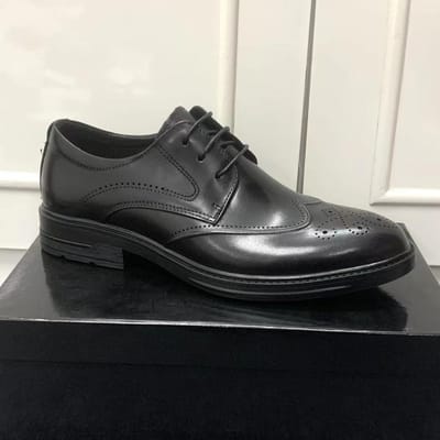 Leren Schoenen Heren Zakelijk High-end Echt Leer Nieuwe Britse Brogue Gesneden Veters All-match Bruidegom Formele Kleding Herenschoenen 44 zwart