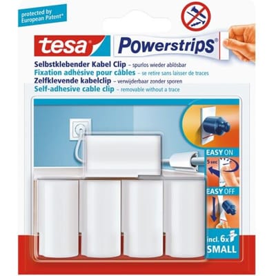 Tesa Powerstrips Kabelclip - Wit - 5 Stuks
