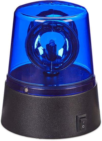 4x LED zwaailicht blauw - batterijen - zwaailamp - feestverlichting reflectoren