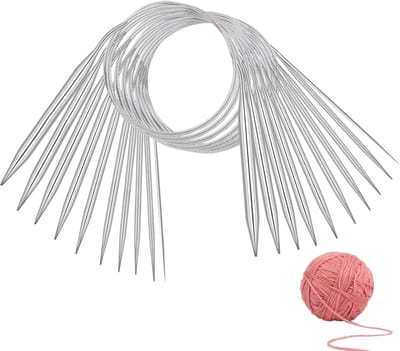 Rondbreinaalden Set - Verwisselbare naalden - Truien en sjaals - 10 maten inclusief - 80 cm lengte - Roestvrij staal