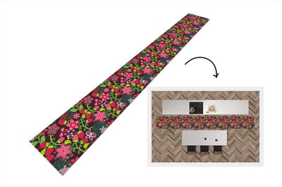 Keukenloper - Keukenmat - Meisjes - Fruit - Bloemen - Patronen - 400x50 cm - Keuken vloerkleed