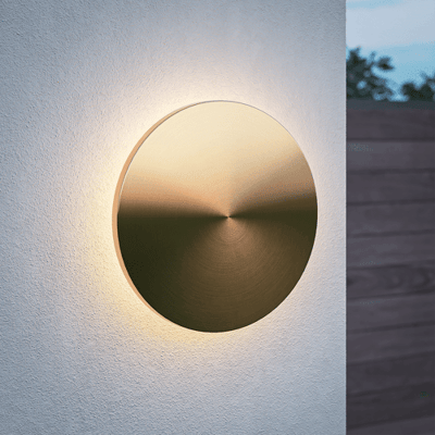 HOFTRONIC Casper XL LED Wandlamp Goud - 2700K warm wit - 27 Watt - Rond - Muurlamp voor binnen en buiten