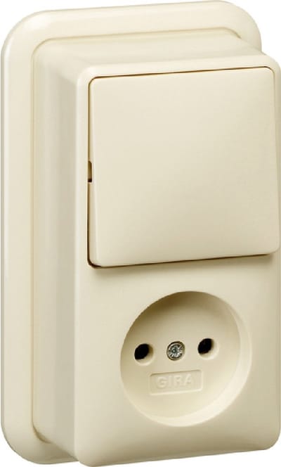 Gira Combischakelaar en Wandcontactdoos Crème Wit - 047610 - E3DKX