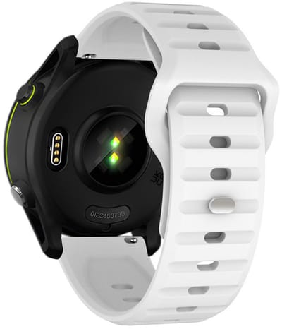 Siliconen bandje - geschikt voor Garmin Venu (2 Plus) / Venu SQ (2) / Vivomove (Style - Sport) / Vivoactive 3 / 5 / 6 / Forerunner 55 / 165 / 245 / 645 / 570 - 42mm - wit