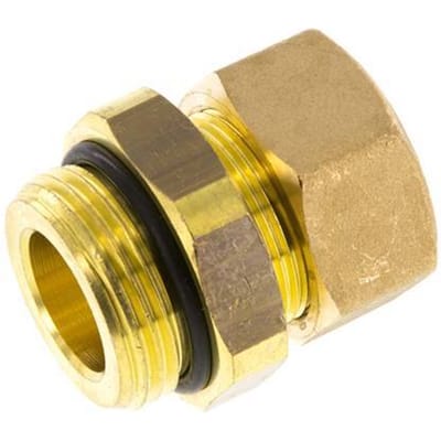 G 1'' Buitendraad x 22mm Messing Rechte Knelfitting met NBR Afdichting 54 Bar DIN EN 1254-2 - FL2S-MO-BN-100G-22
