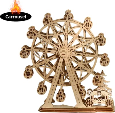 Livano Bouwpakket Hout - Kinderen - Volwassenen - Bouwpakketten Volwassenen - Boot - Houten Puzzel - 3D - Carrousel
