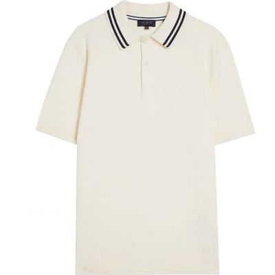 Ted Baker Mahana Heren Ecru Gestikt Poloshirt