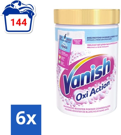 6 x Vanish Oxi Action - Vlekkenverwijderaar Poeder - Witte Was - 710 Gram - Vlekkenverwijderaar - Witte Was - Wasverzachter - Waspoeder - Vlekken Verwijderen